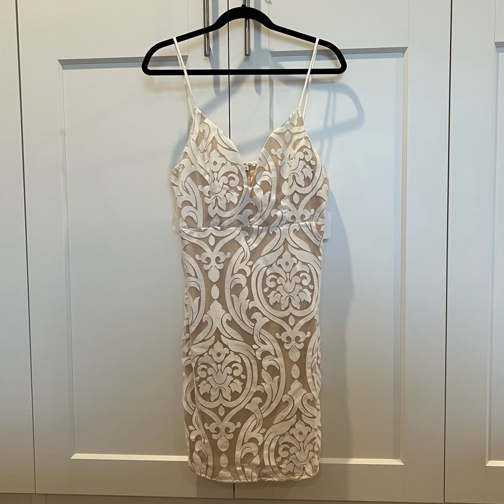 White and Nude Tank Dress